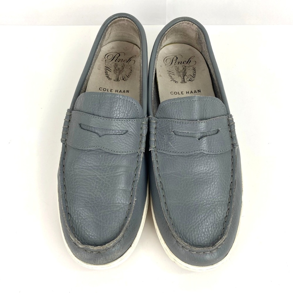 Cole Haan Grand OS Leather Penny Loafers Men's 10.5 M Gray Mocs Slip On Shoes - Picture 3 of 8